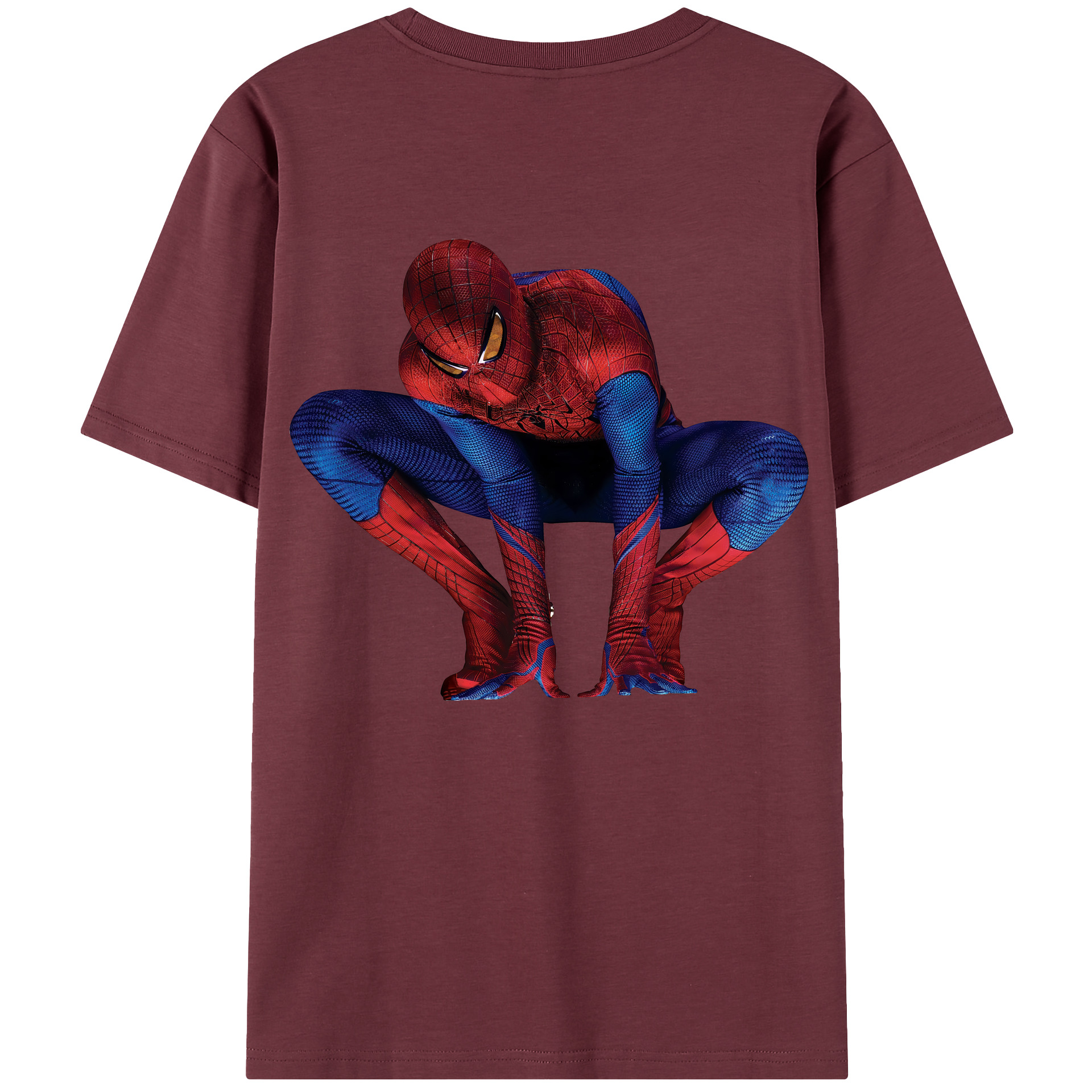 （画像用） Spider Man スパイダーマン 綿100％半袖Tシャツ（背面プリント）